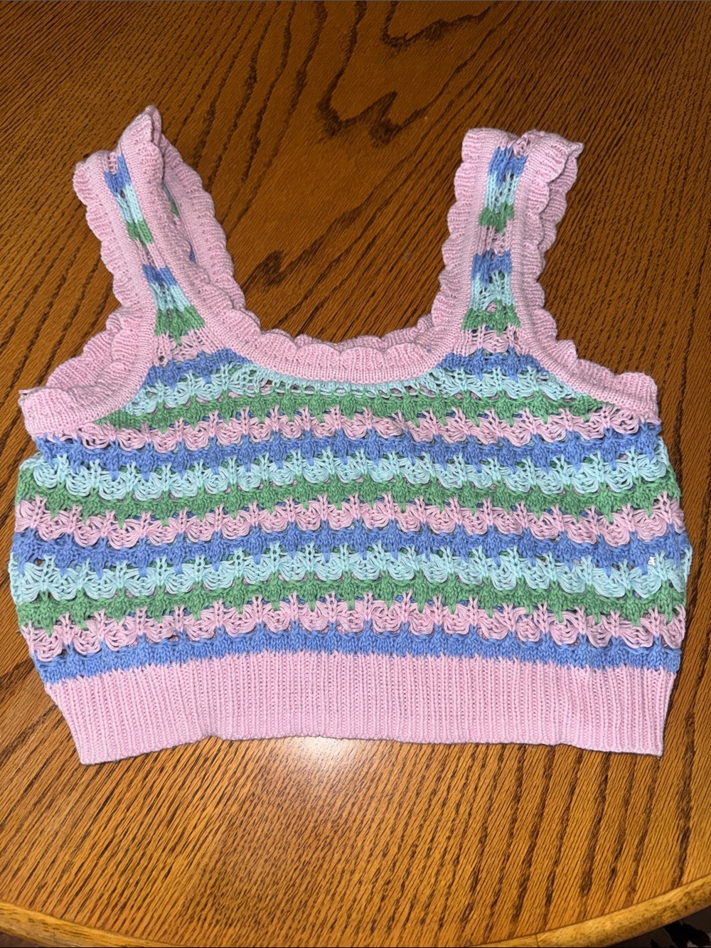 Crop Pastel Crochet Tank Top
